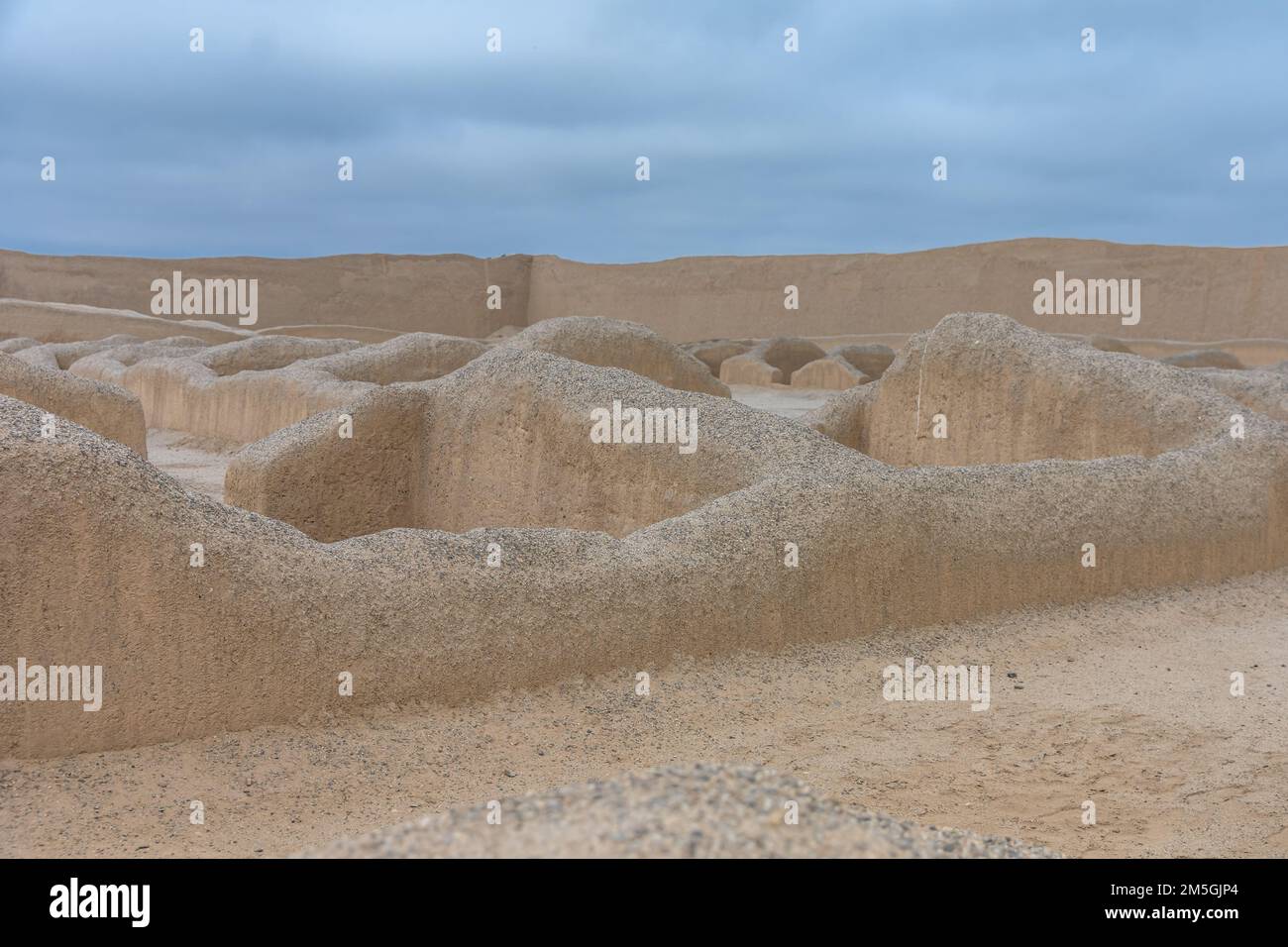 Die heilige archäologische Stätte Caral-Supe in Peru Stockfoto