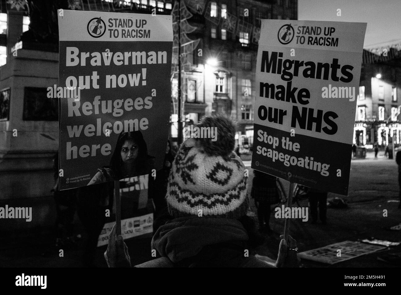 Bilder von Flüchtlingen Willkommensveranstaltung am George Square Glasgow Stockfoto