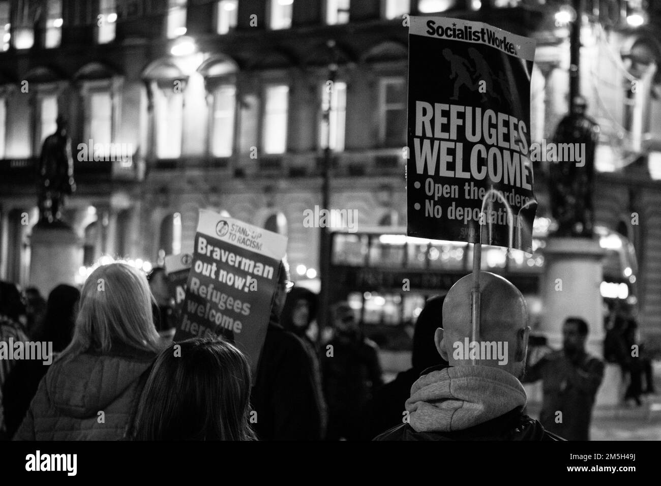 Bilder von Flüchtlingen Willkommensveranstaltung am George Square Glasgow Stockfoto