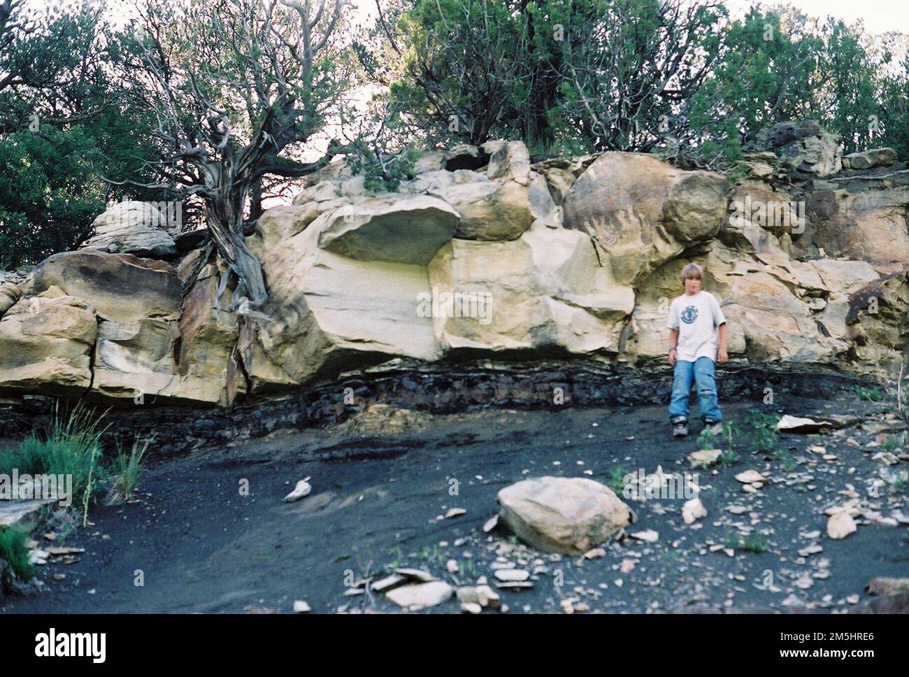 Santa Fe Trail - Bewunderung des Iridium. Der Trinidad Lake State Park verfügt über eine wunderschöne Iridiumschicht entlang des Longs Canyon Watchable Wildlife Trail. Lage: Trinidad State Park, Colorado (37,164° N 104,514° W) Stockfoto