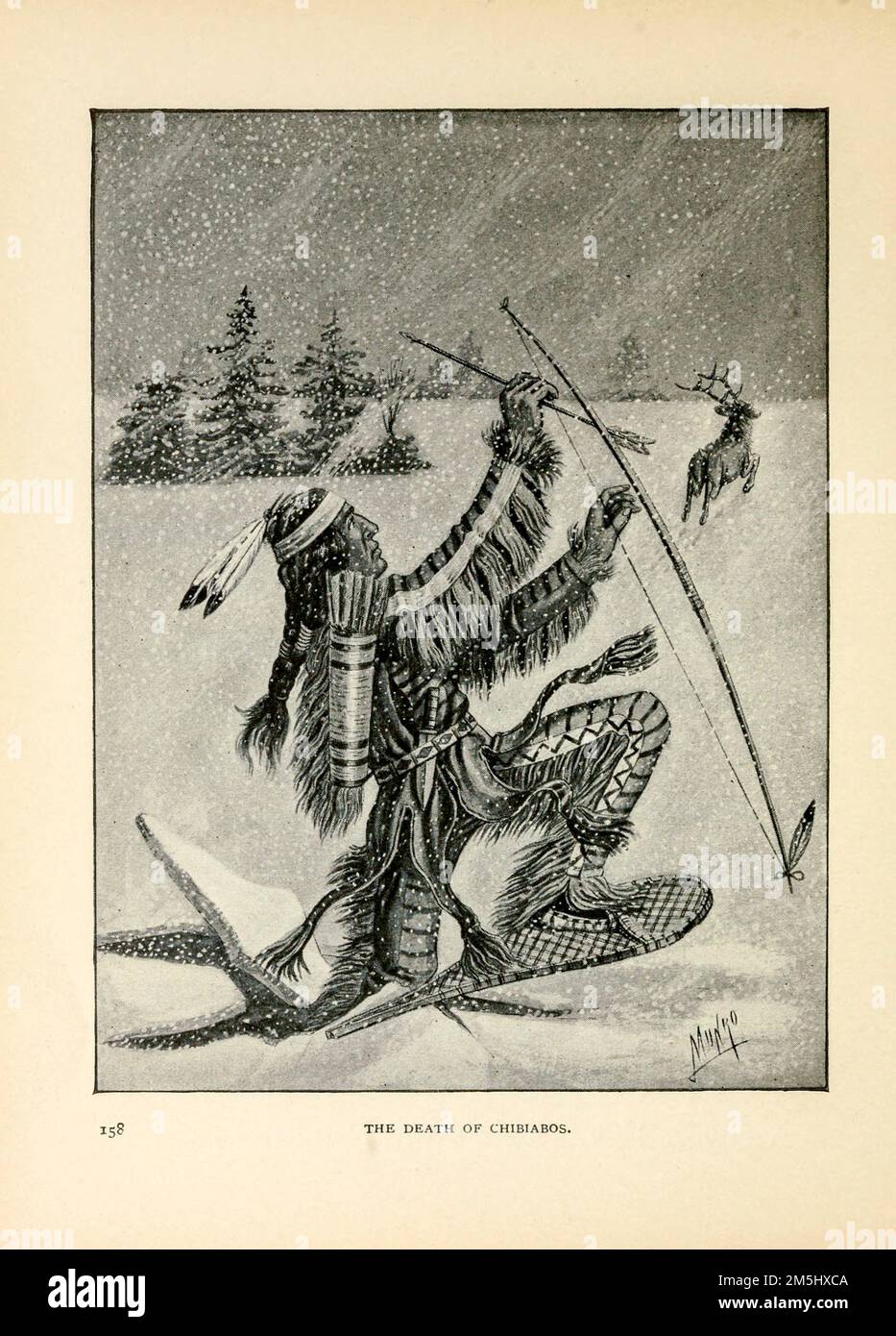 Der Tod von Chibiabos illustriert von Ella Booher, aus dem Buch Hiawatha der Indianer aus Longfellow's Lied von Hiawatha von Henry Wadsworth Longfellow, 1807-1882; Stockfoto