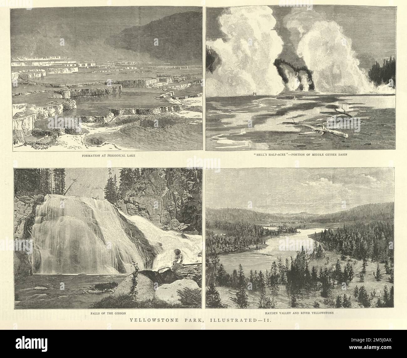 Szenen aus dem Yellowstone Park, USA, 1888, viktorianisches 19. Jahrhundert Stockfoto