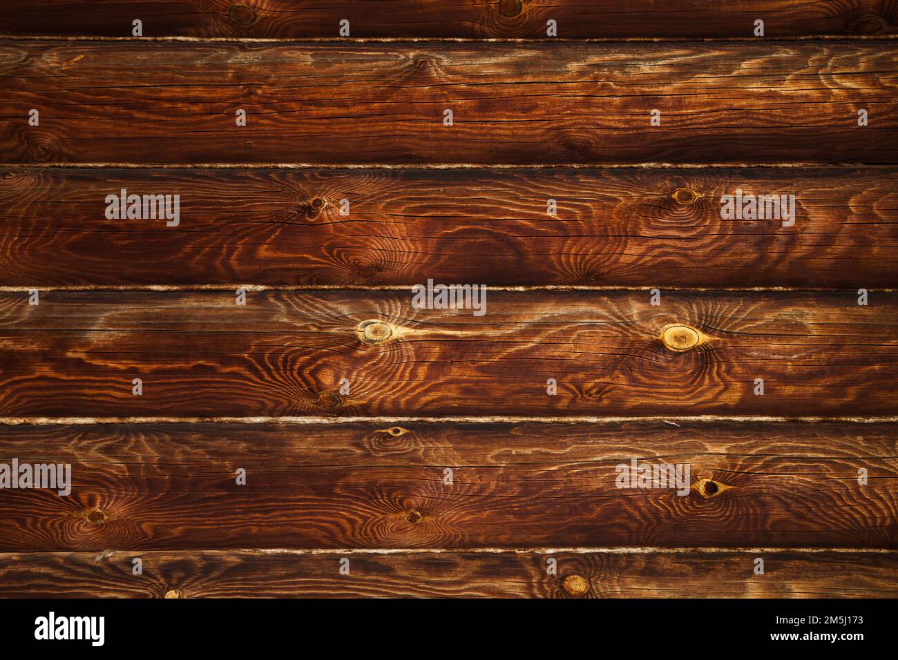 Dunkle Holzwand aus Kiefernholzplatten, Fotostruktur im Hintergrund Stockfoto