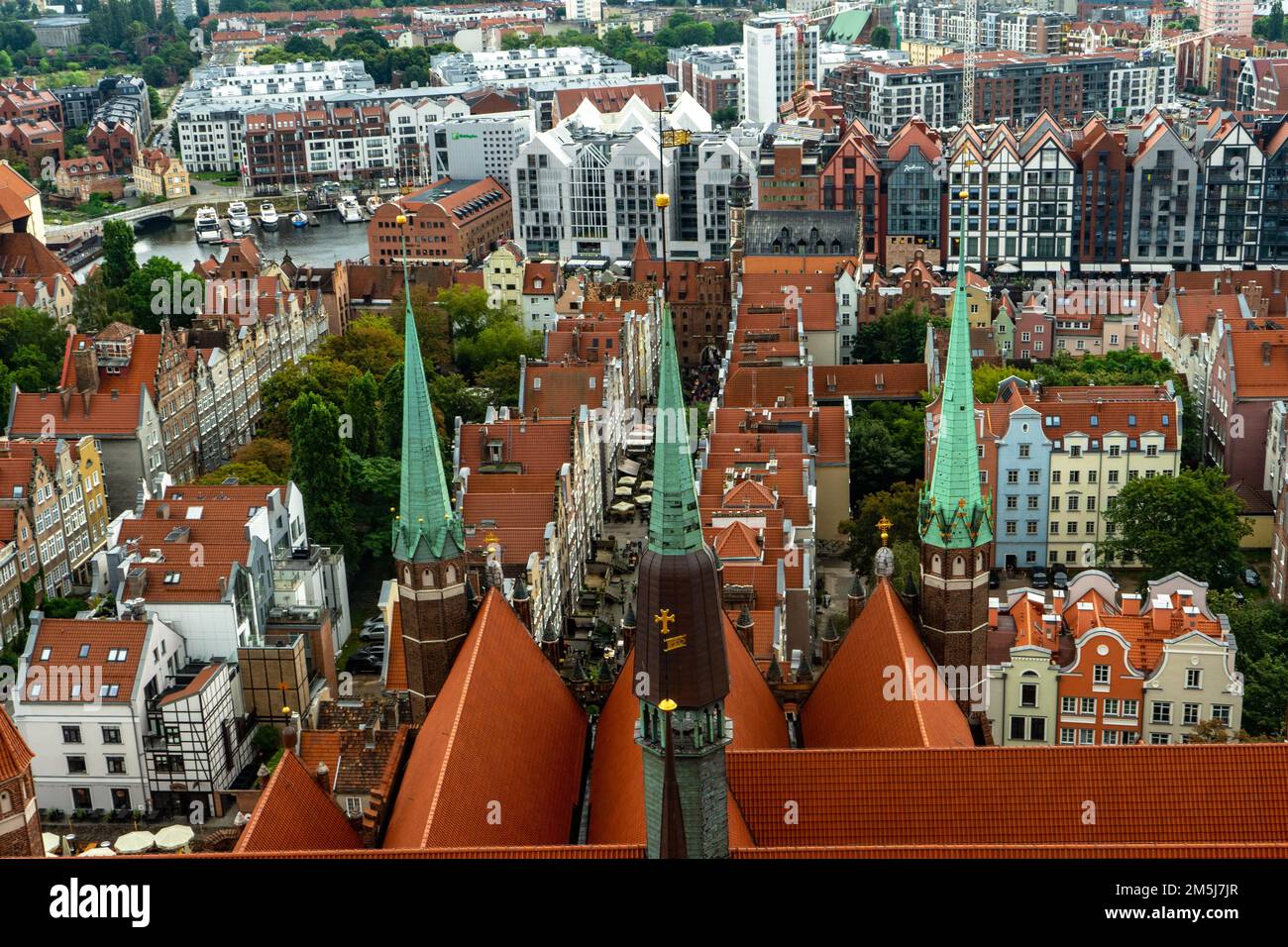 Danzig, Polen 21. August 2022 Blick vom Kirchturm Stockfoto