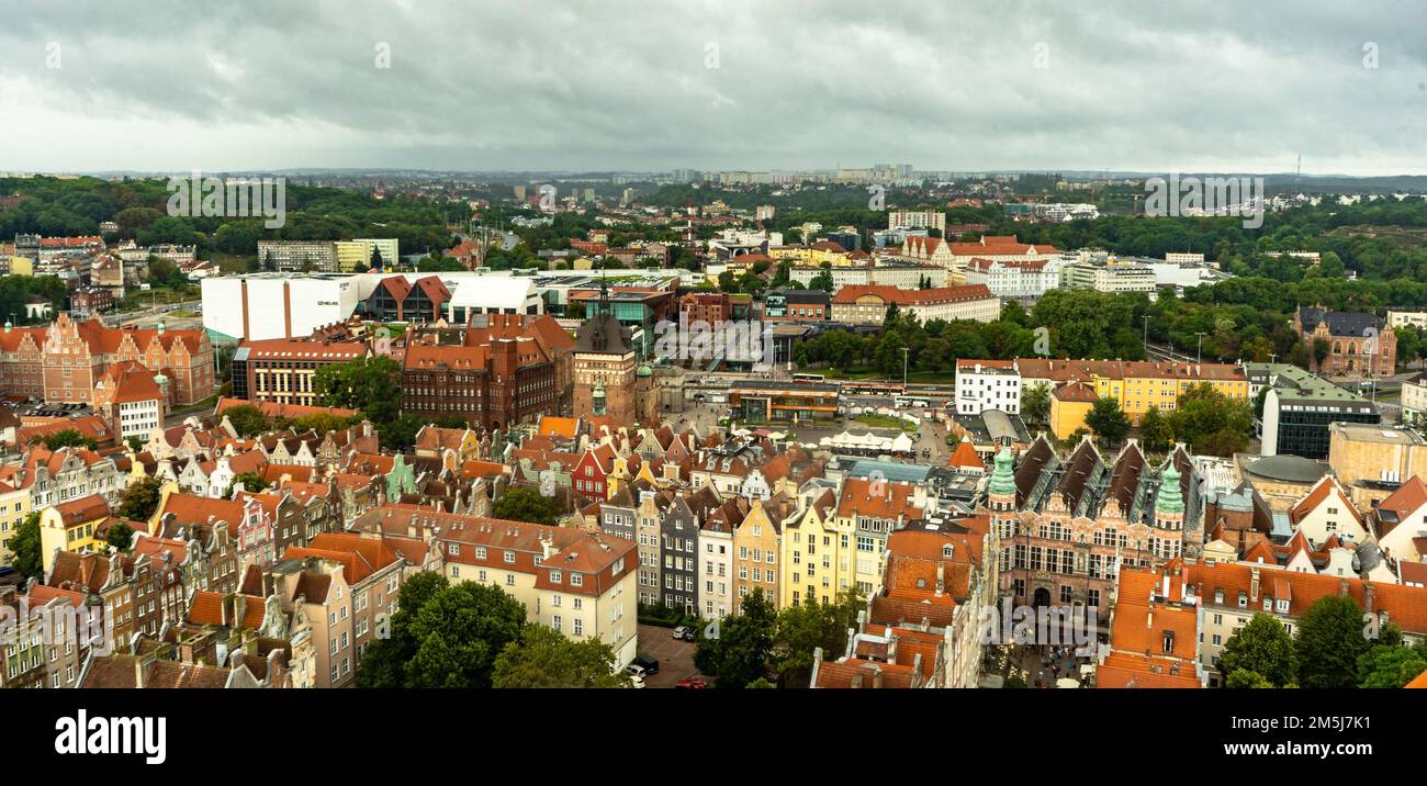 Danzig, Polen 21. August 2022 Blick vom Kirchturm Stockfoto