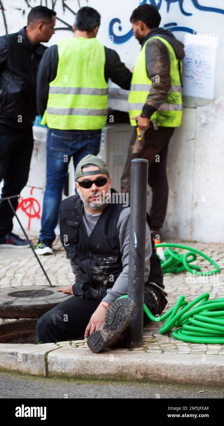 Arbeiter in der Stadt Stockfoto