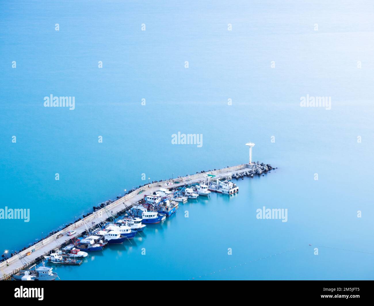 Ein Pier in Kavarna Bulgarien Stockfoto