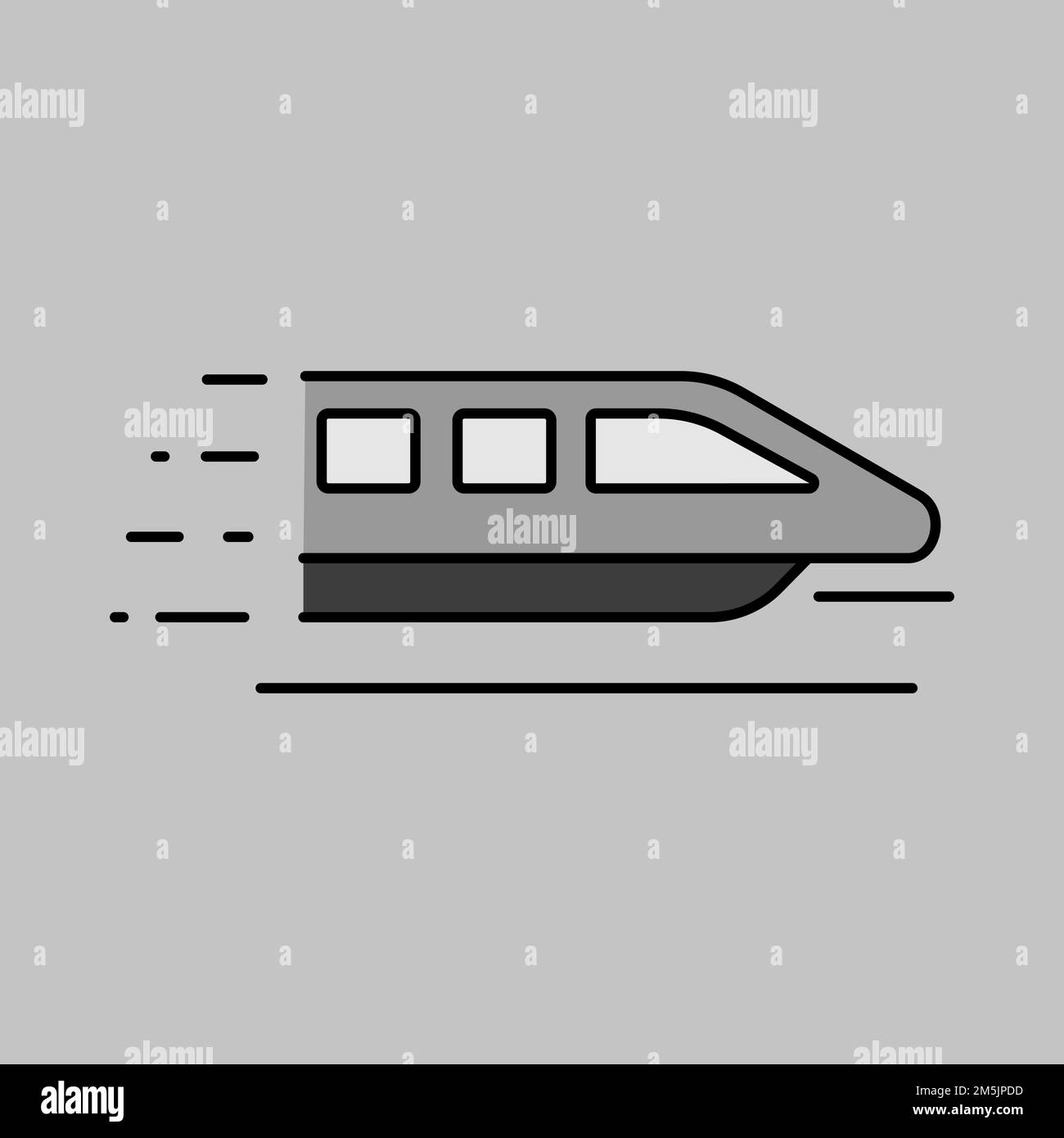 Einschienenbahn Speed Modern Train Grayscale Vector Icon