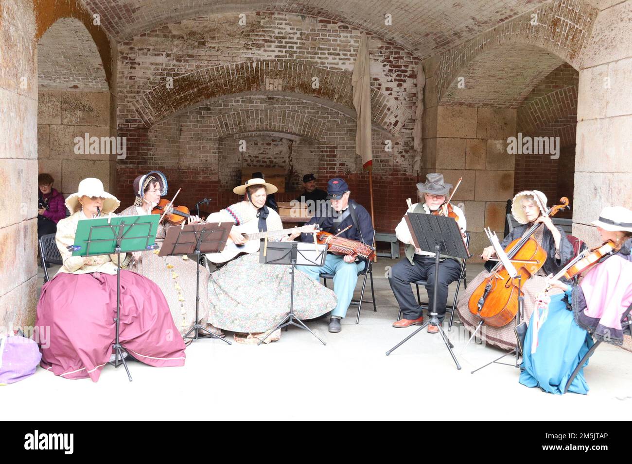 8/17/2019: San Francisco, Kalifornien: Band spielt, Civil war Reenactment, Fort Point, San francisco Stockfoto