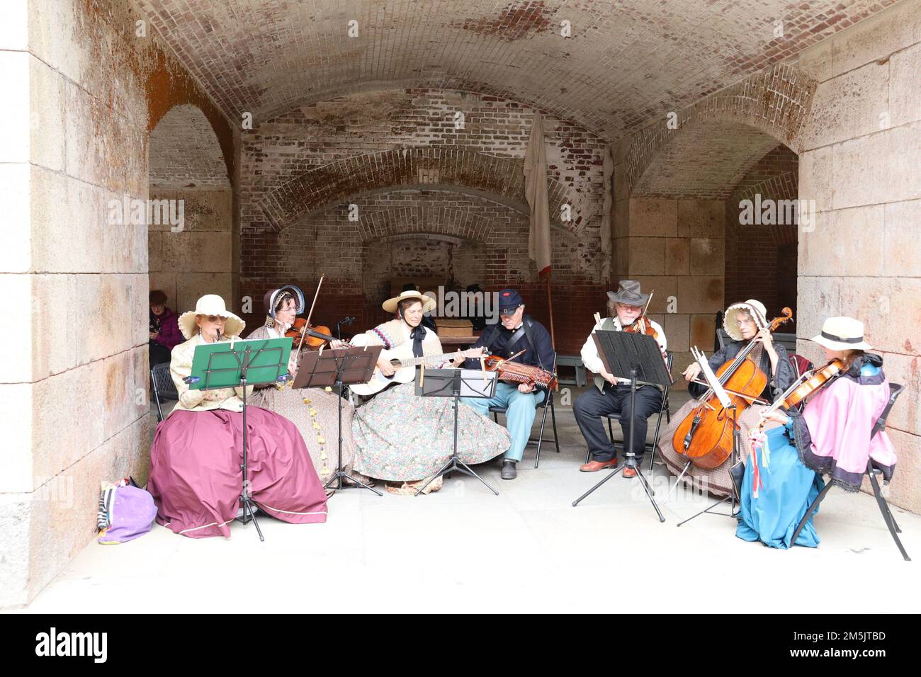 8/17/2019: San Francisco, Kalifornien: Band spielt, Civil war Reenactment, Fort Point, San francisco Stockfoto