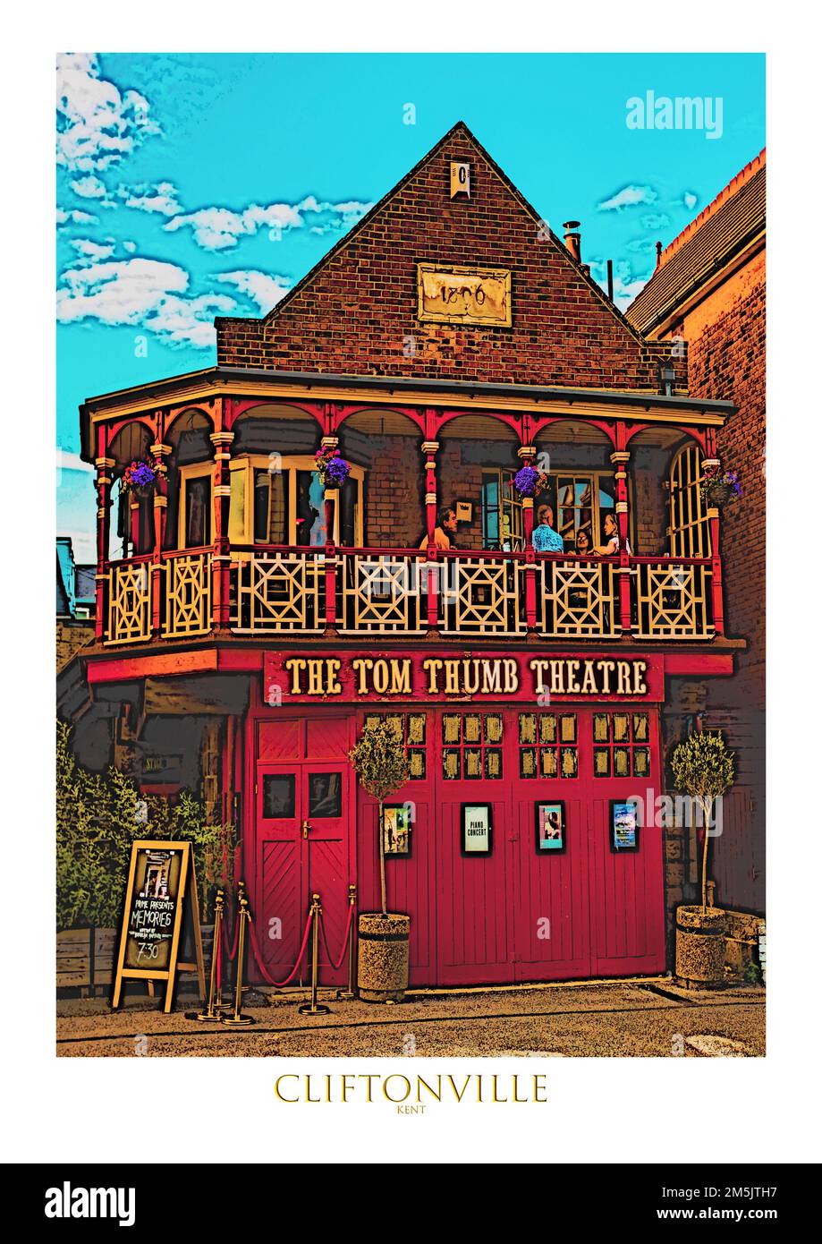 Serie von zwölf Plakaten bekannter Thanet-Gebäude Stockfoto