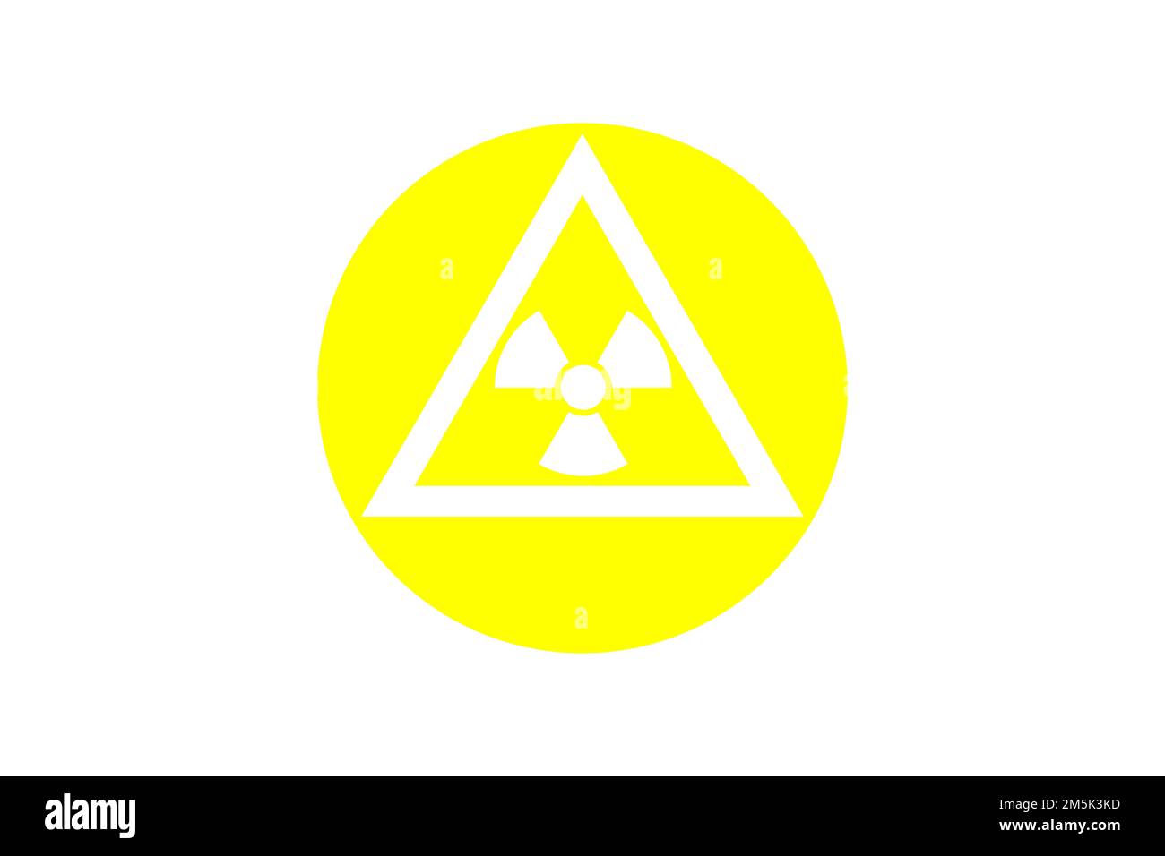 Strahlungssymbol für Kernmaterial, Gefahrensymbol für radioaktives Material oder Bereiche. Radioaktivitätssymbol in einem Kreis mit gut sichtbarer Farbe Stockfoto