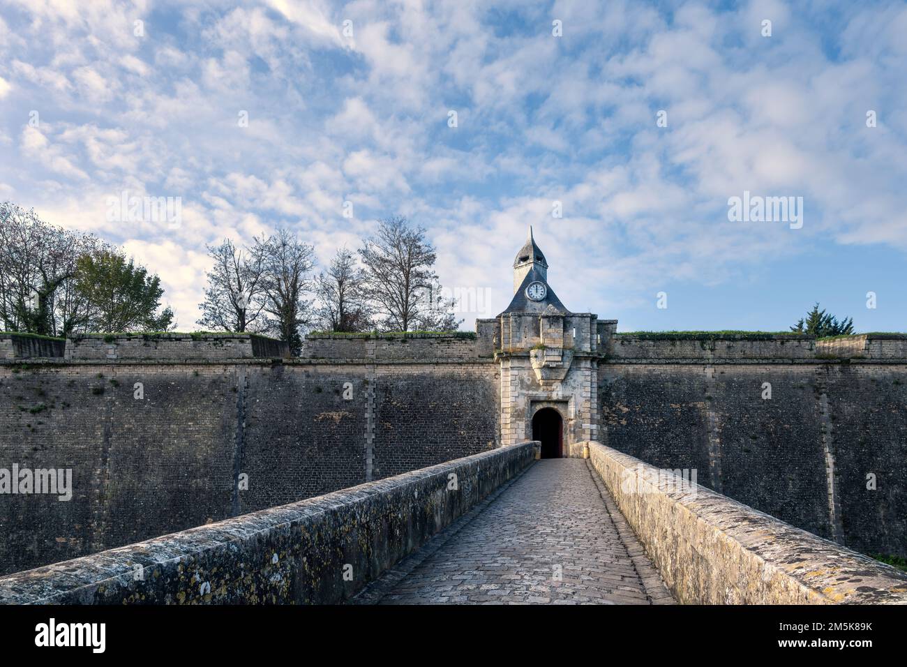 Eintritt zur Zitadelle von Blaye, UNESCO-Weltkulturerbe, Gironde, Frankreich Stockfoto