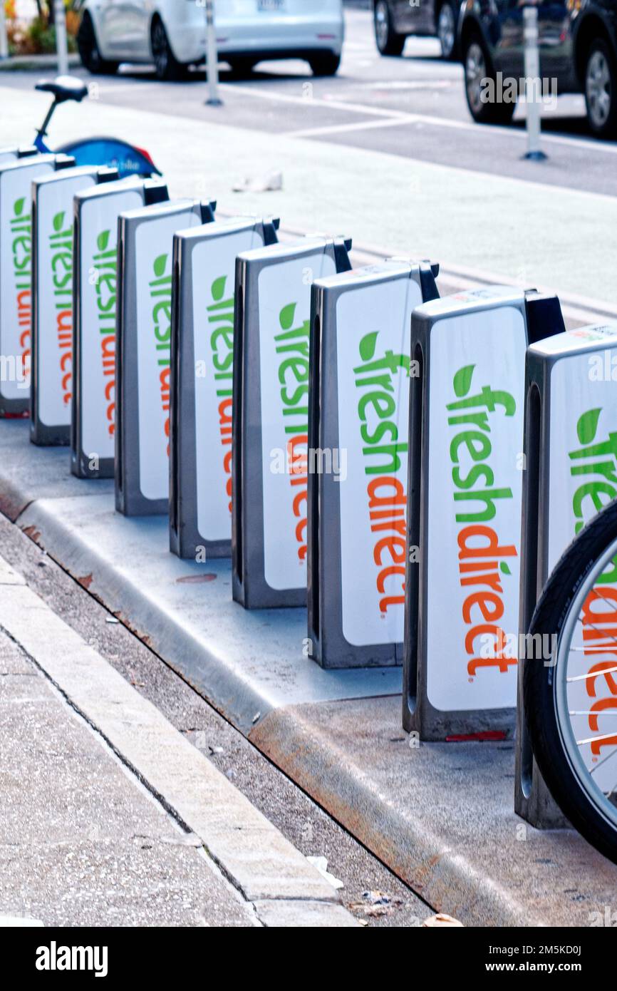 FreshDirect-Fahrradverleih in New York City Stockfoto