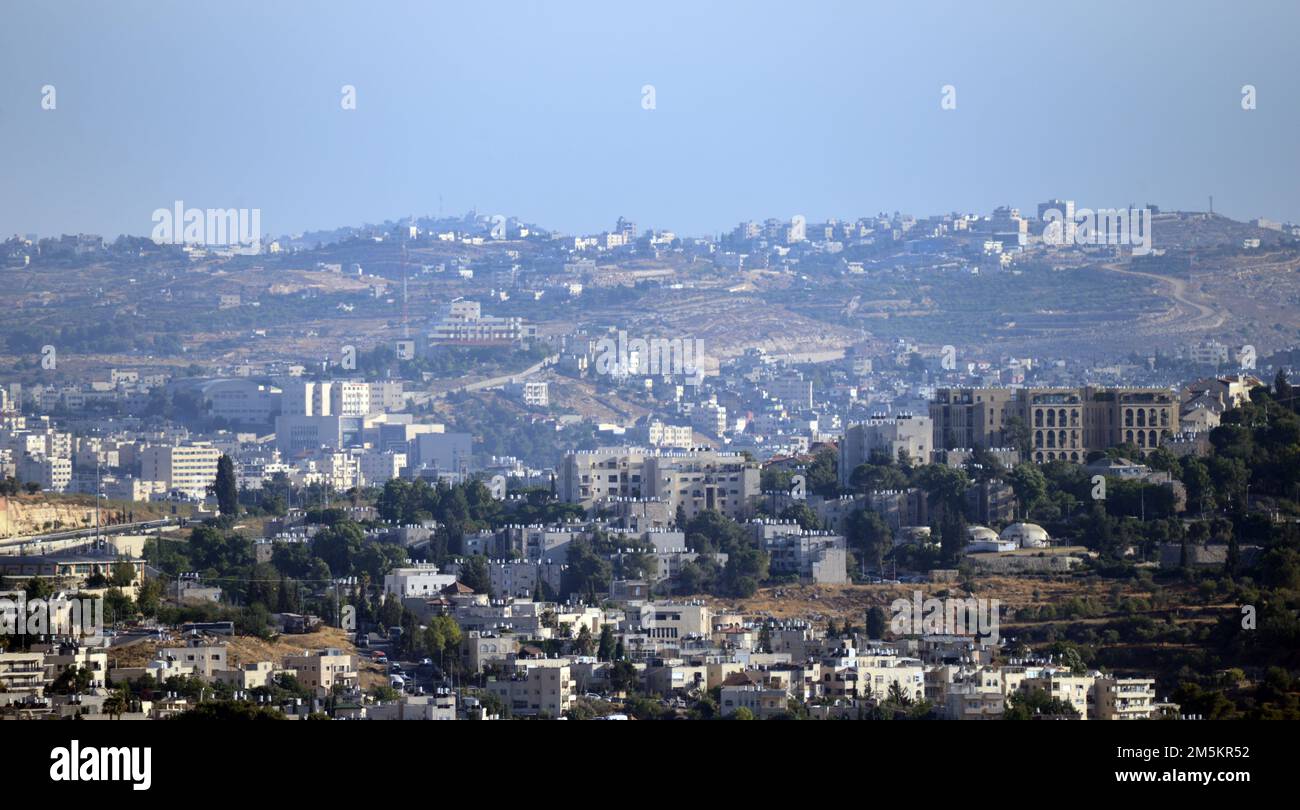 Palästinensische Dörfer und Städte südlich von Jerusalem. Stockfoto