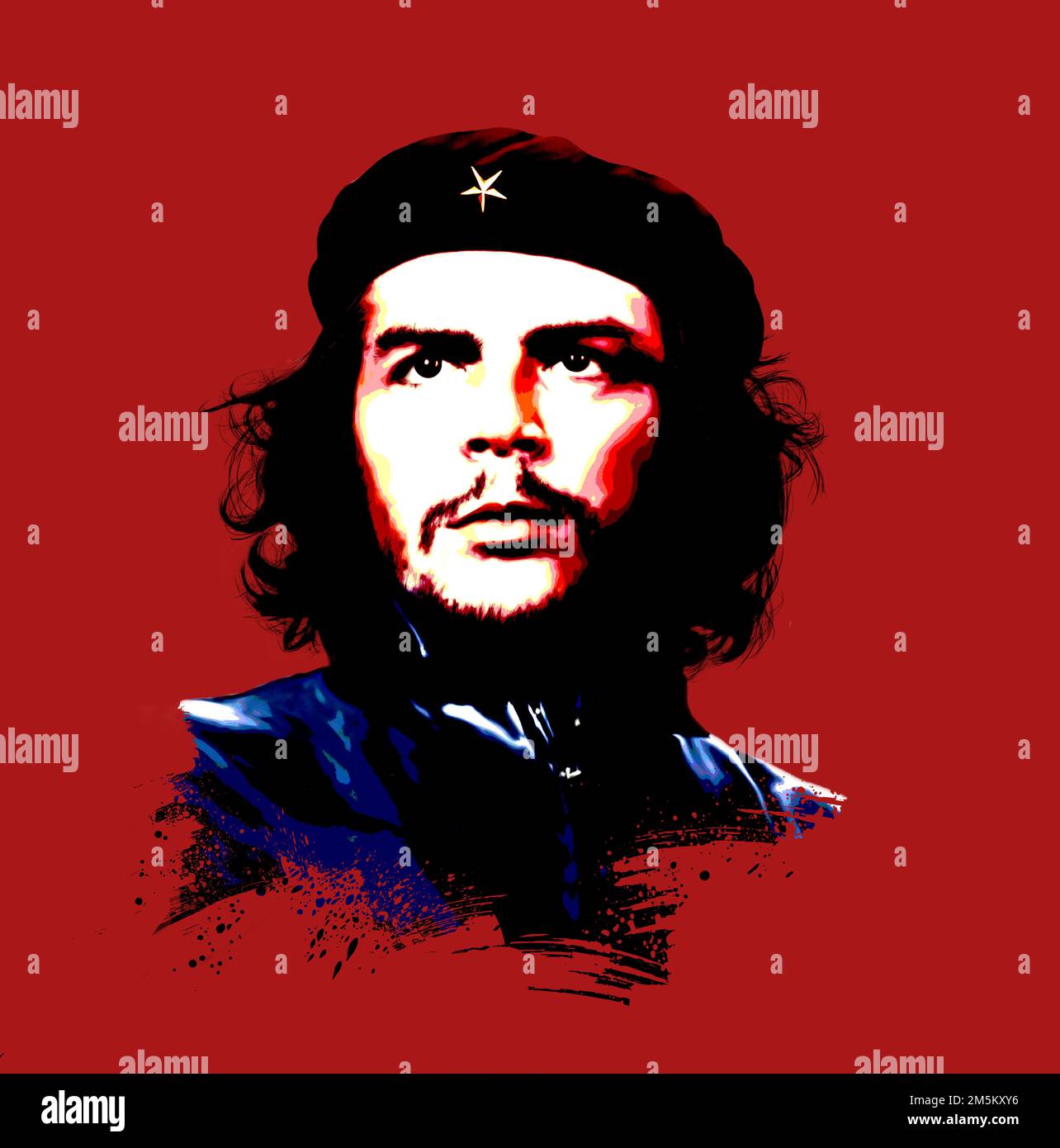 Ernesto Che Guevara Guerrillero politisches Poster, digital generierte Fotokunst, gefärbt Stockfoto