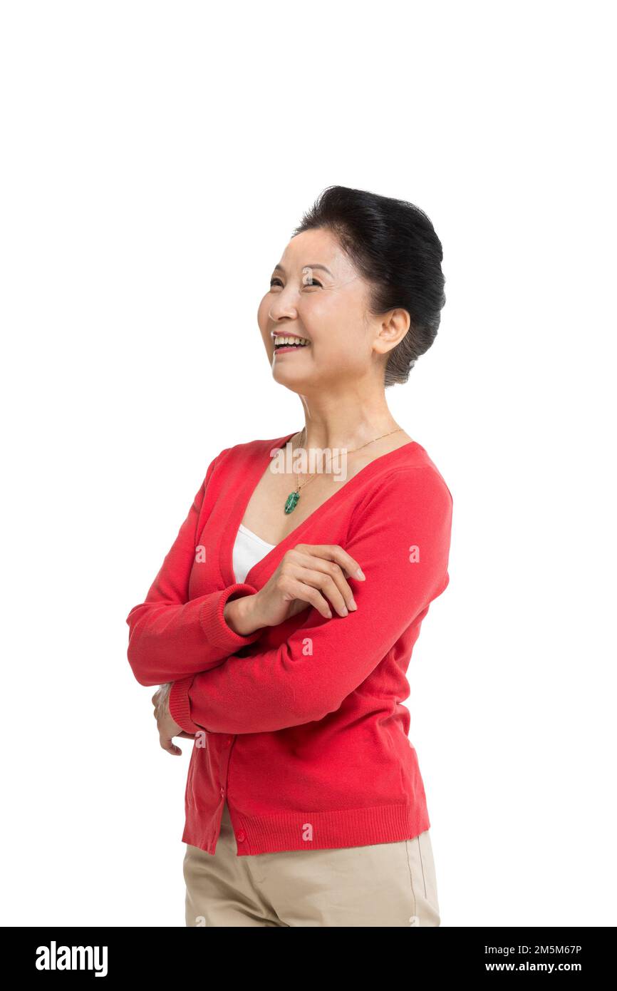 Vergießen glückliche Frauen mittleren Alters und alte Frauen Stockfoto