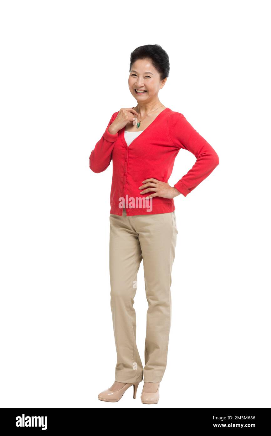 Vergießen glückliche Frauen mittleren Alters und alte Frauen Stockfoto