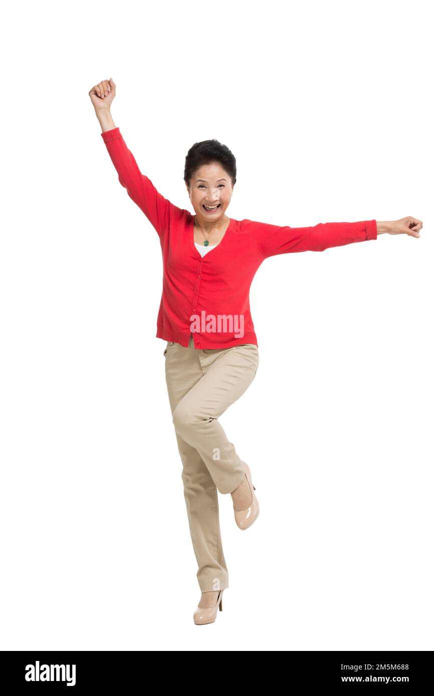 Vergießen glückliche Frauen mittleren Alters und alte Frauen Stockfoto