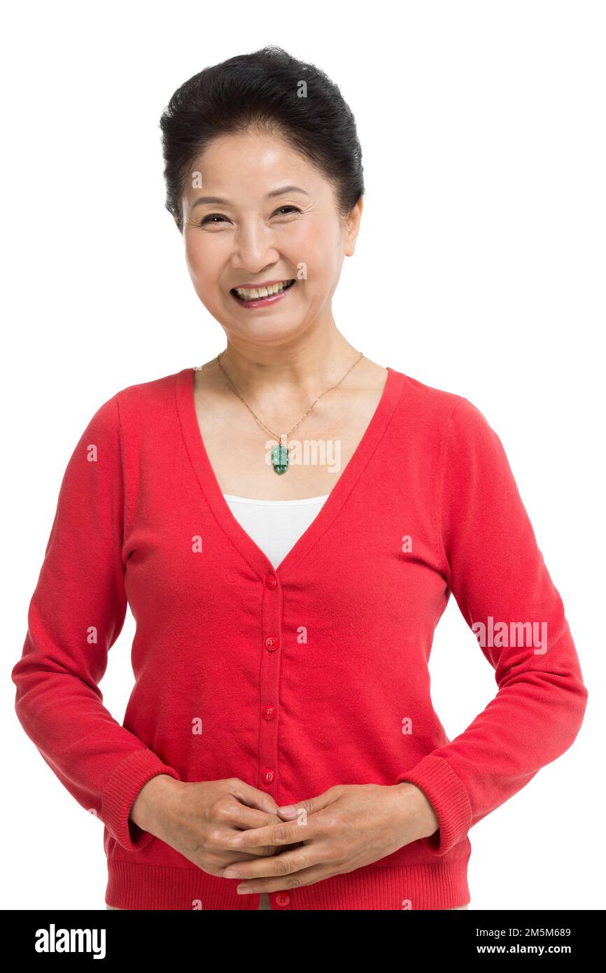 Vergießen glückliche Frauen mittleren Alters und alte Frauen Stockfoto