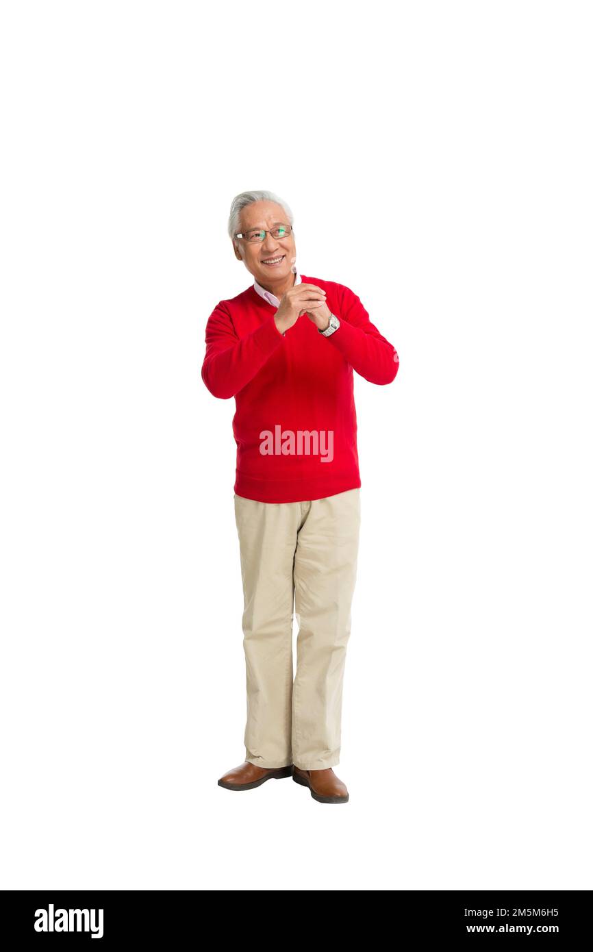 Shed, alter Mann, frohes neues Jahr Stockfoto