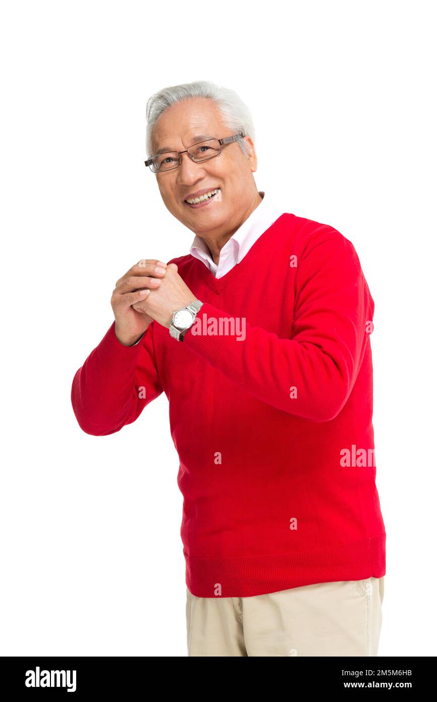 Shed, alter Mann, frohes neues Jahr Stockfoto