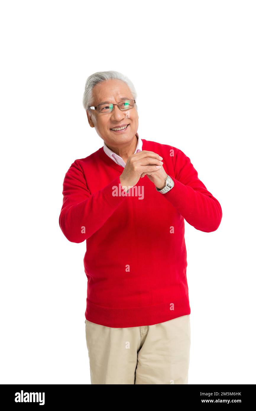 Shed, alter Mann, frohes neues Jahr Stockfoto