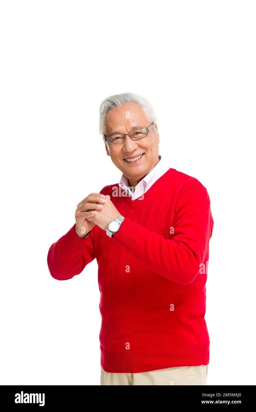 Shed, alter Mann, frohes neues Jahr Stockfoto