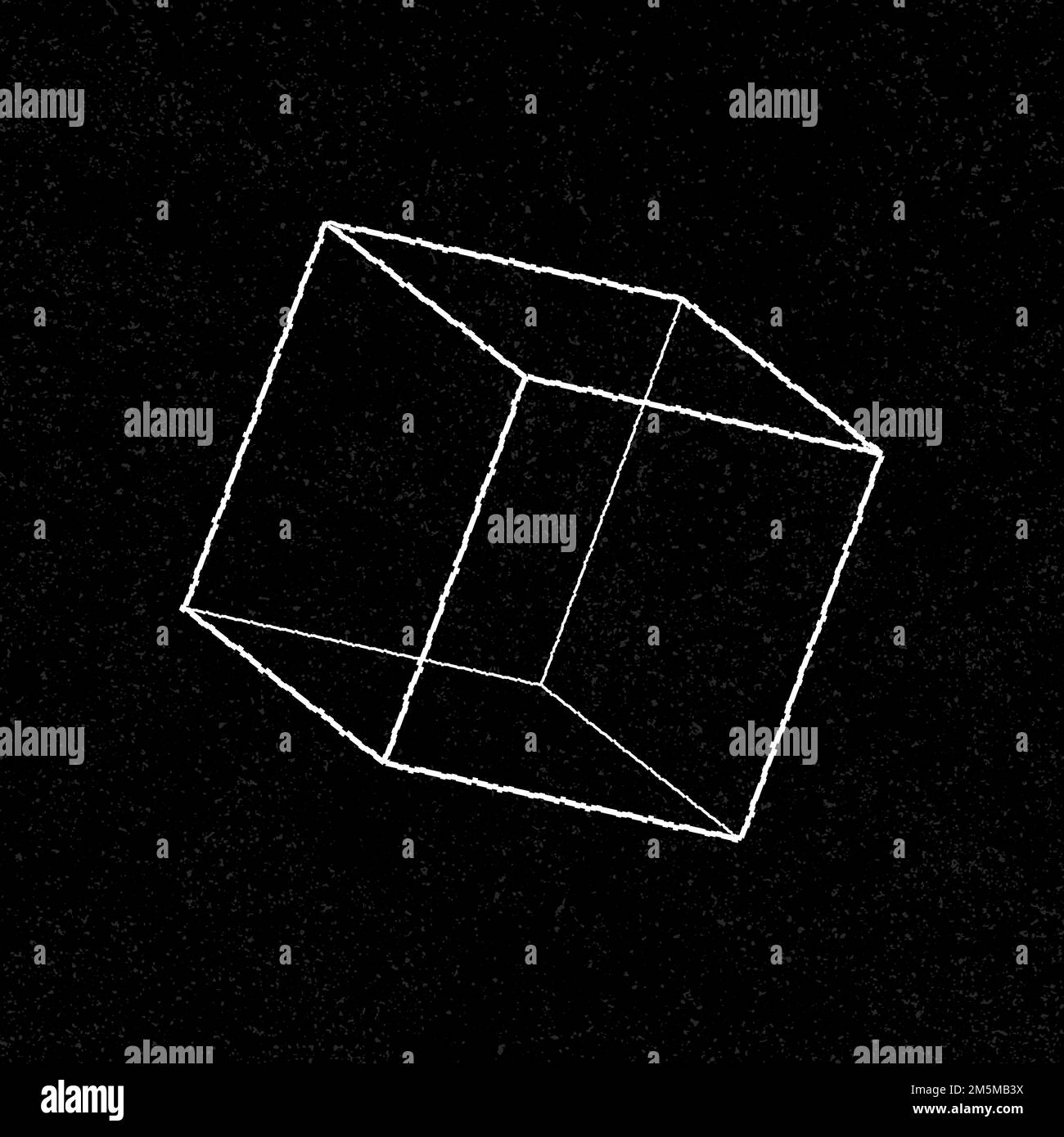 Geometrischer 3D-Würfel auf einem schwarzen Hintergrundvektor Stock Vektor