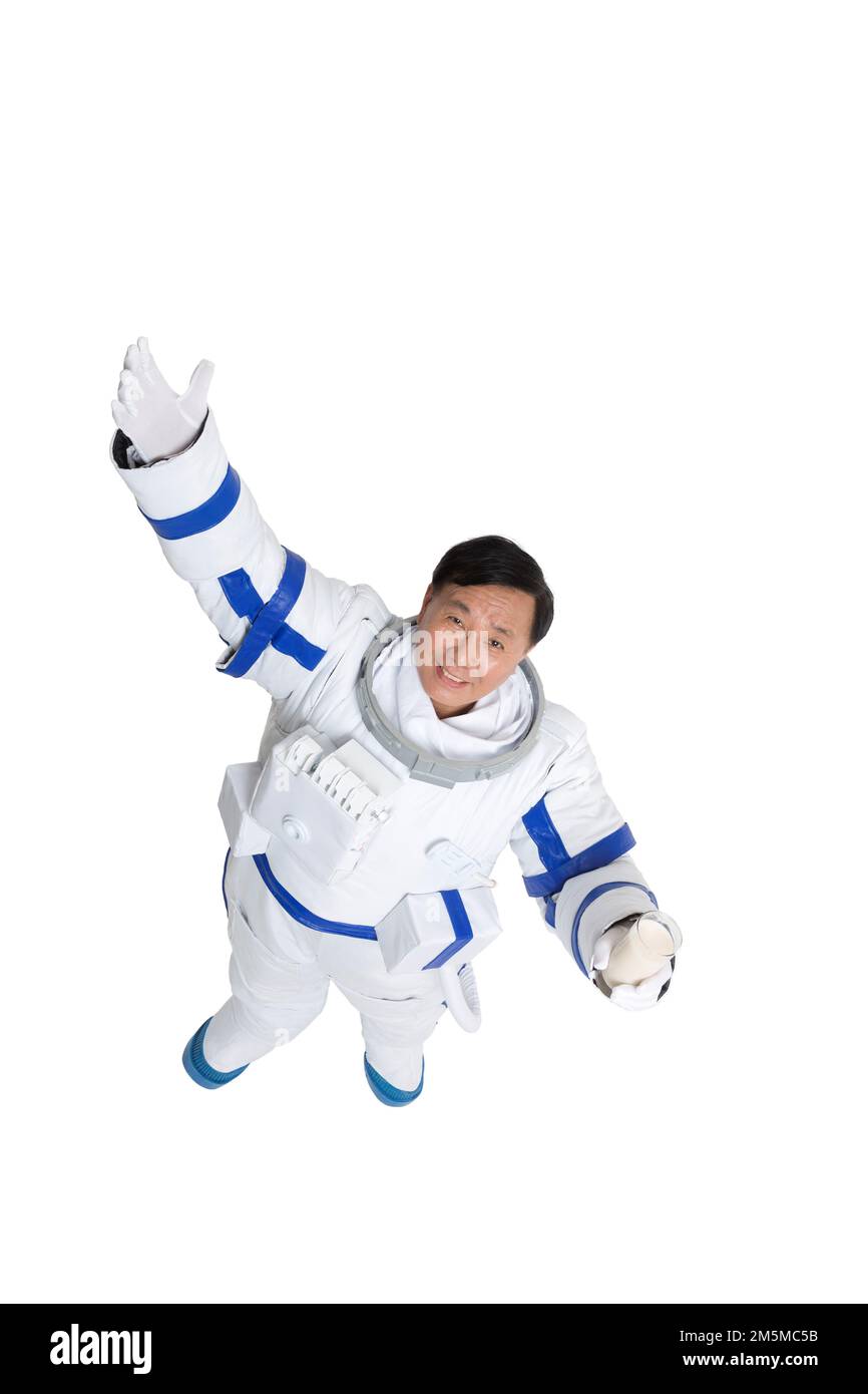 Ältere männliche Astronauten ausscheiden Stockfoto