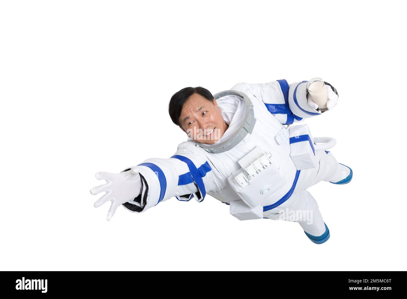 Ältere männliche Astronauten ausscheiden Stockfoto