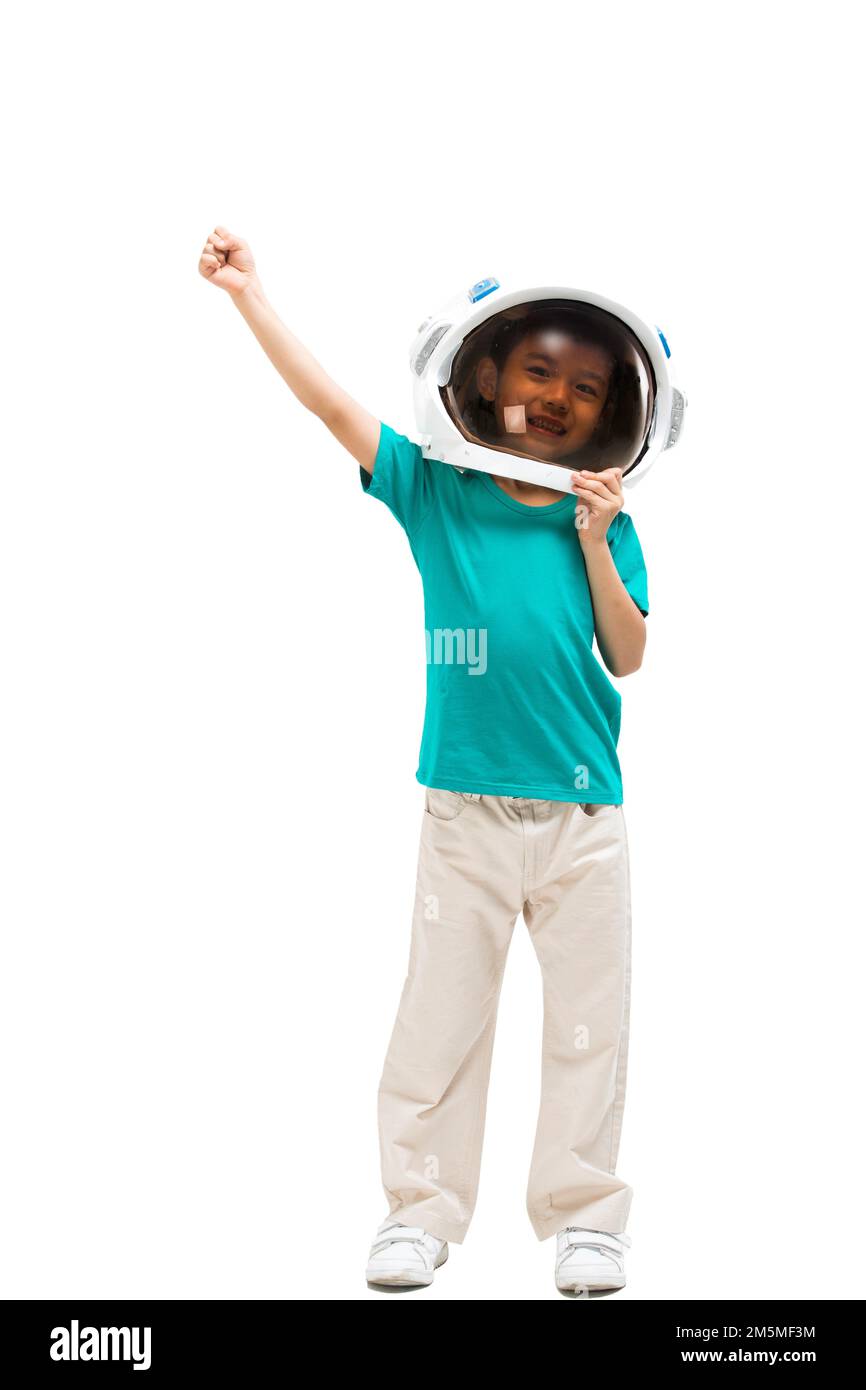 Shed Little Boy Space Cap Stockfoto