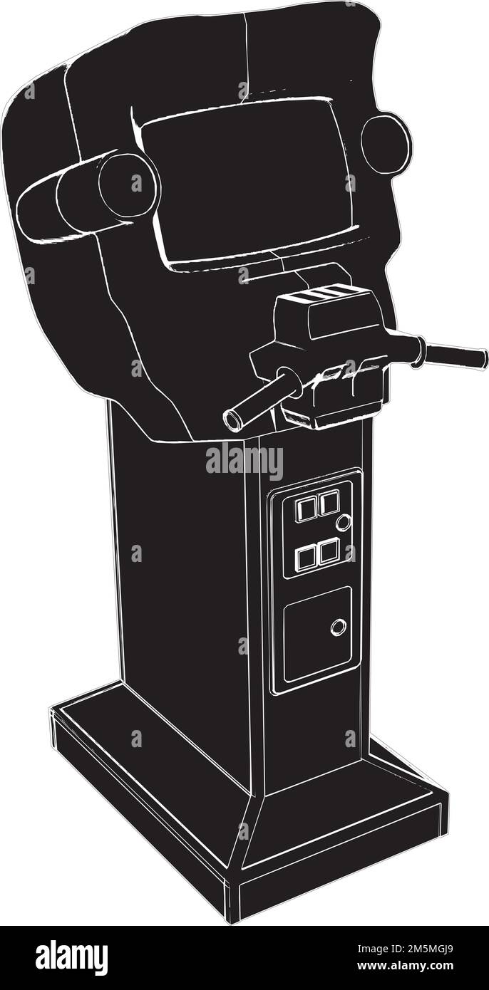 Racer Game Machine-Vektor. Abbildung Auf Weißem Hintergrund. Eine Vektordarstellung Einer Racer Game Machine. Stock Vektor