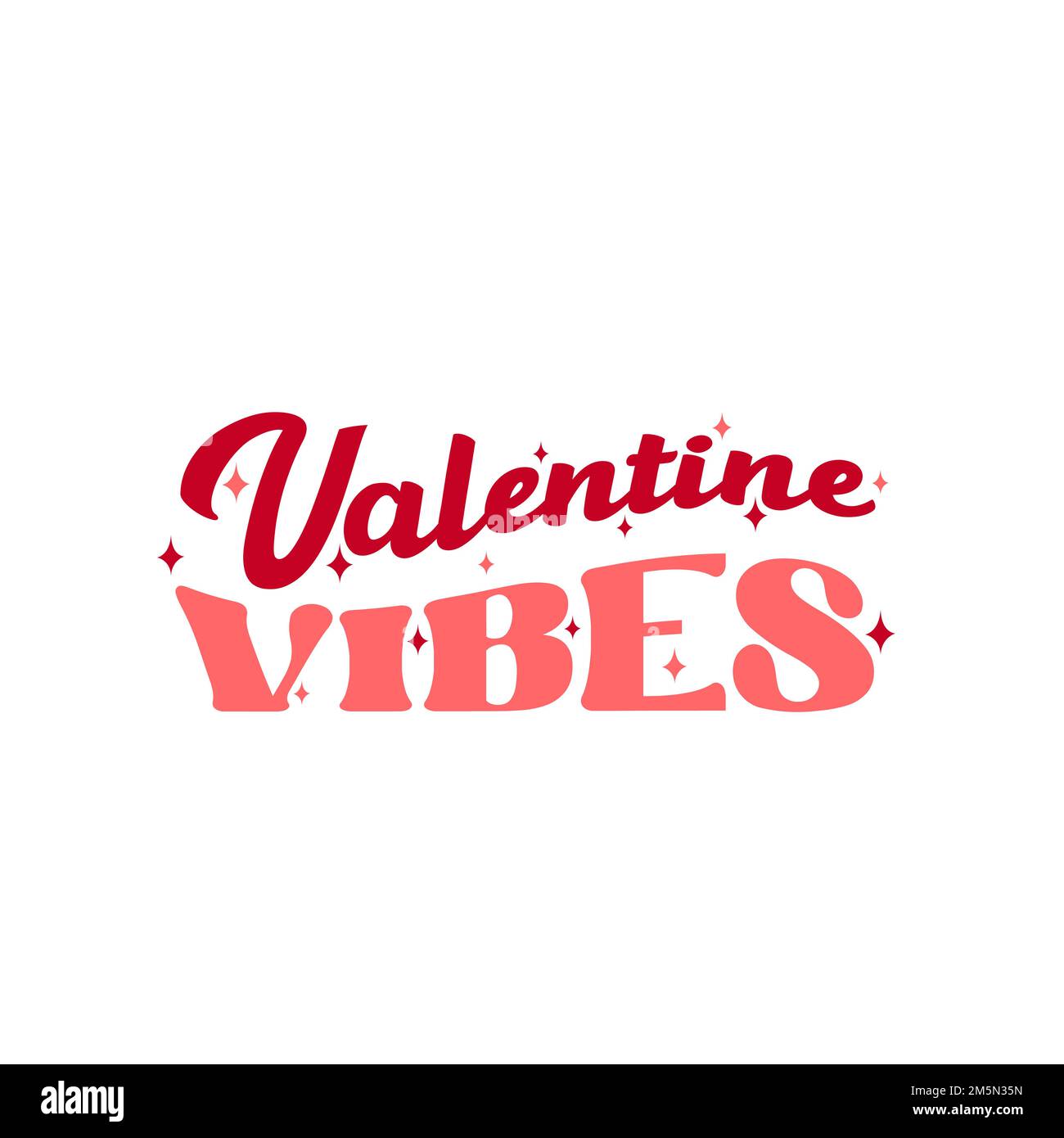 Retro groovy Valentinstag Zitat. Valentinstag-Vibes. Vektordarstellung. Stock Vektor