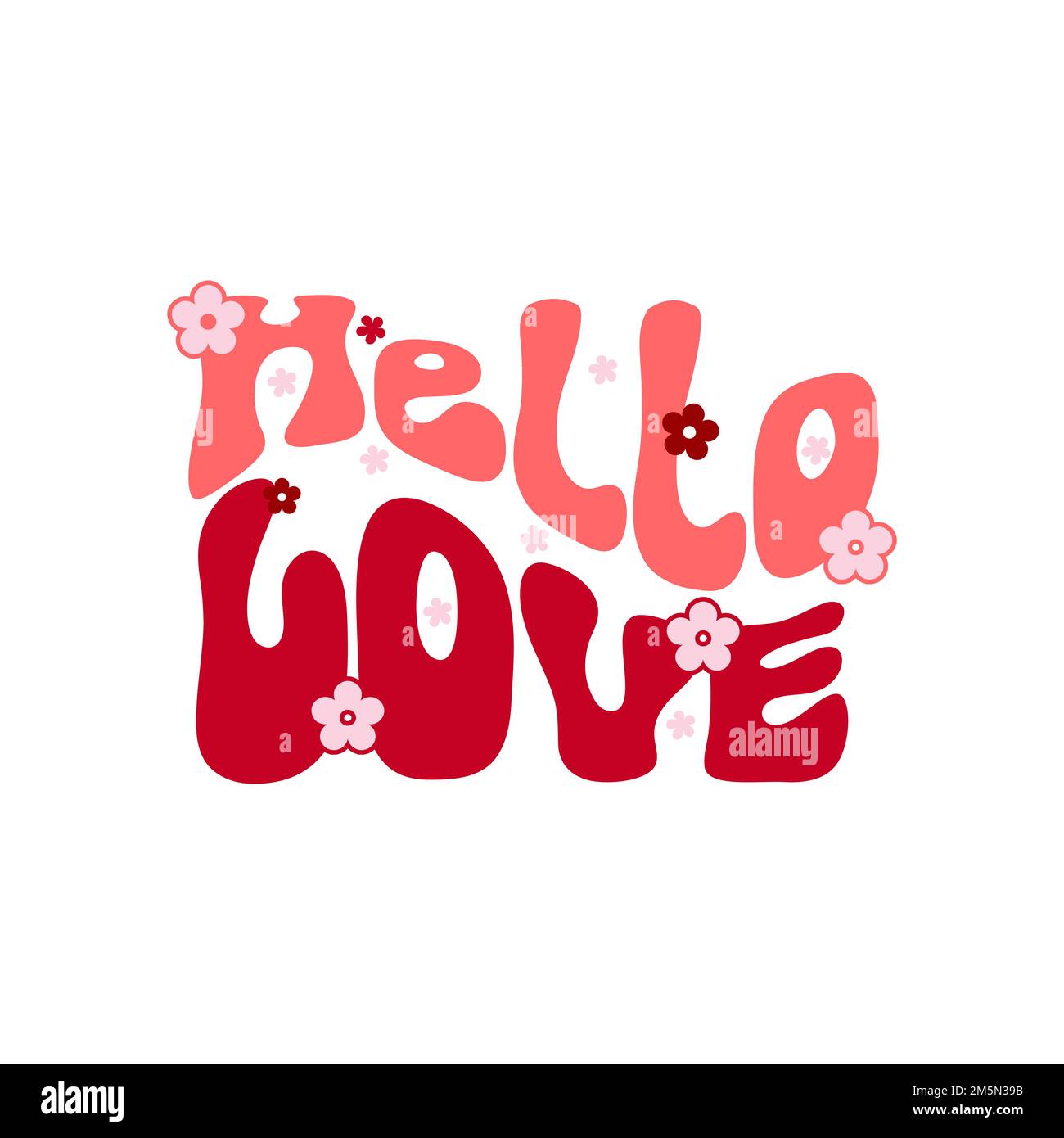 Retro groovy Valentinstag Zitat. Vektordarstellung. Stock Vektor