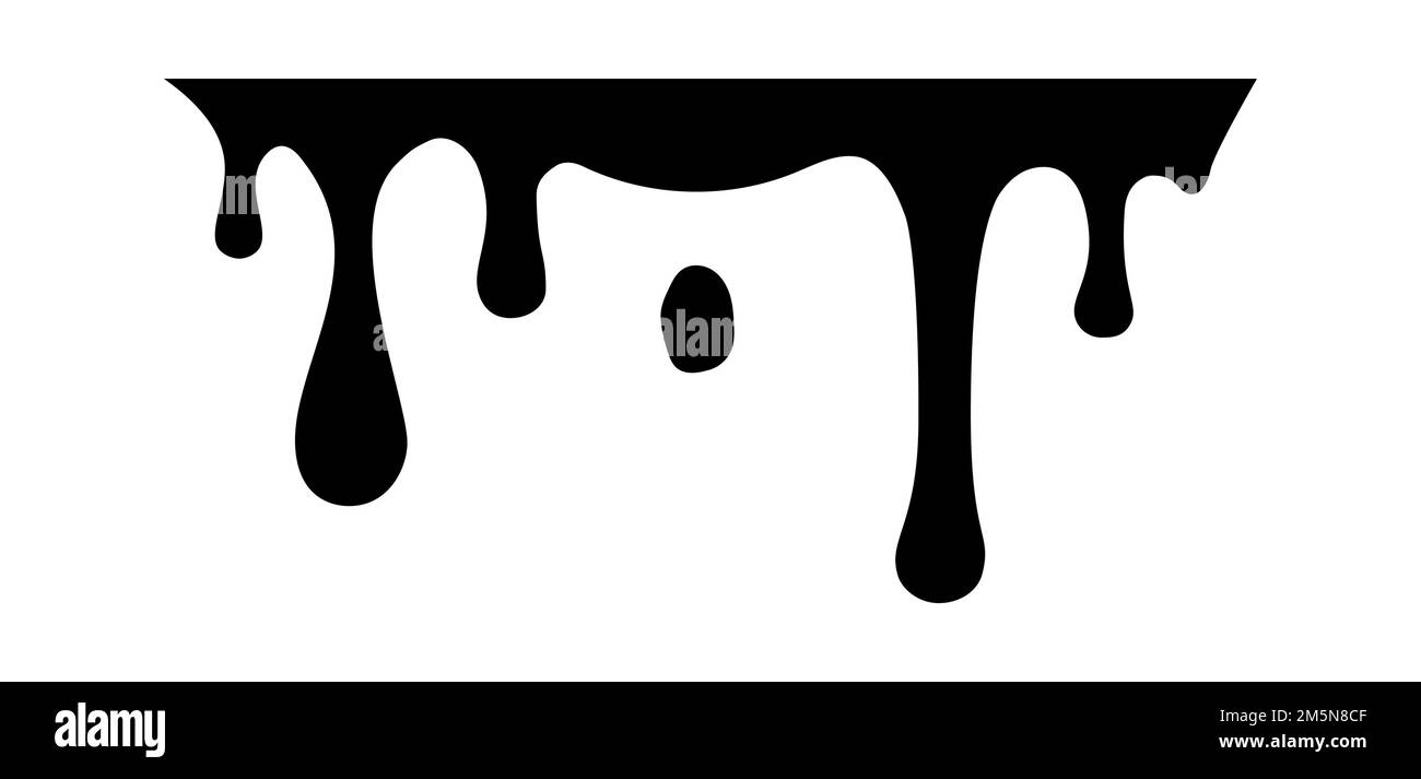 Tropfen Honig, Schmelze Tropfen. Schwarze Schokolade. Vektorfarbe Farbe Flüssigkeit. Sause Syrip Formsatz Stock Vektor