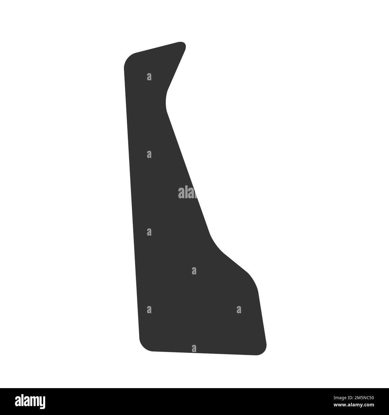 Bundesstaat Delaware, Vereinigte Staaten von Amerika, USA. Vereinfachte Darstellung von dicken schwarzen Silhouetten mit abgerundeten Ecken. Einfache Darstellung eines flachen Vektors Stock Vektor