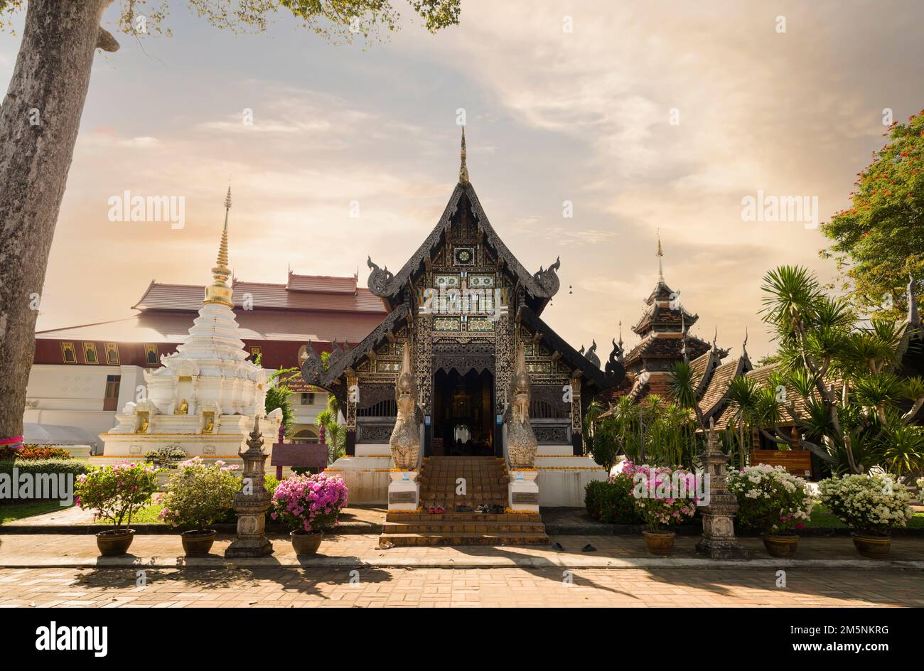 Chiang Mai, Thailand. 10. November 2022 Die Ordnungshalle von Wat Chedi Luang. Es ist eine der schönsten Tempelarchitekturen im Norden Thailands. Stockfoto
