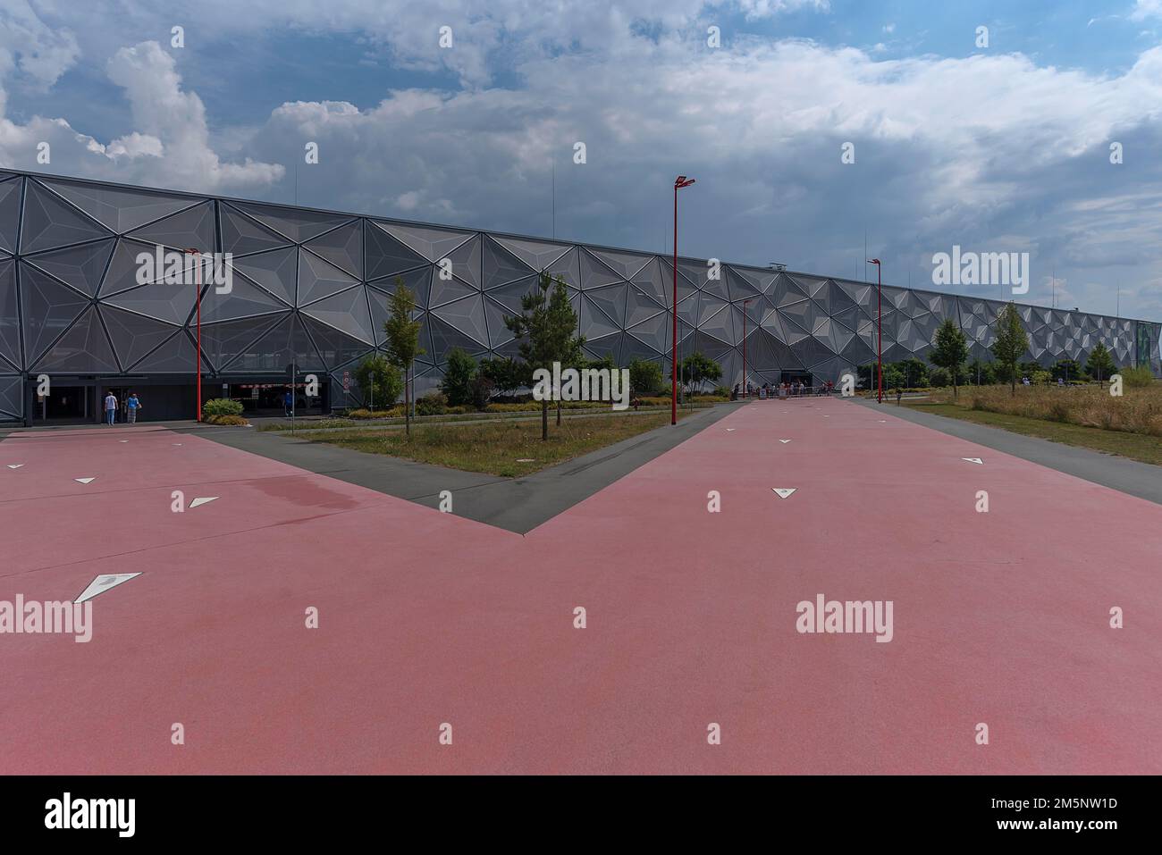 Walk of Fame, hinter dem modernen Parkhaus von Adidas, Herzogenaurach, Mittelfrankreich, Bayern, Deutschland Stockfoto