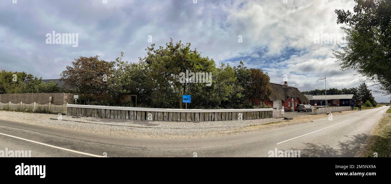 Hvalkaebehegn ved Hvalfangergarden, Walknochenzaun, Romo Island, Dänemark Stockfoto