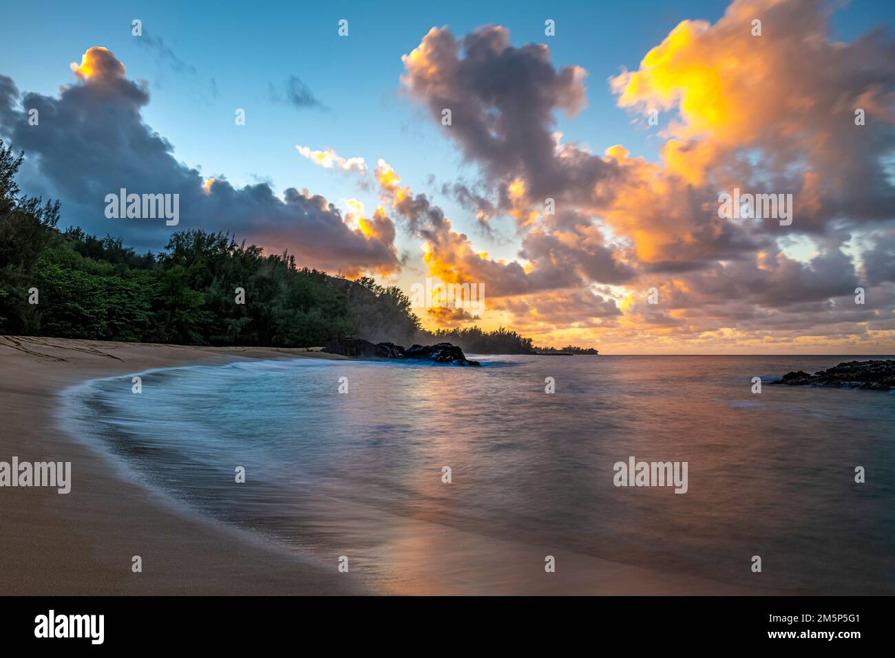 LUMAHAI BEACH HANALEI KAUAI HAWAII USA Stockfoto