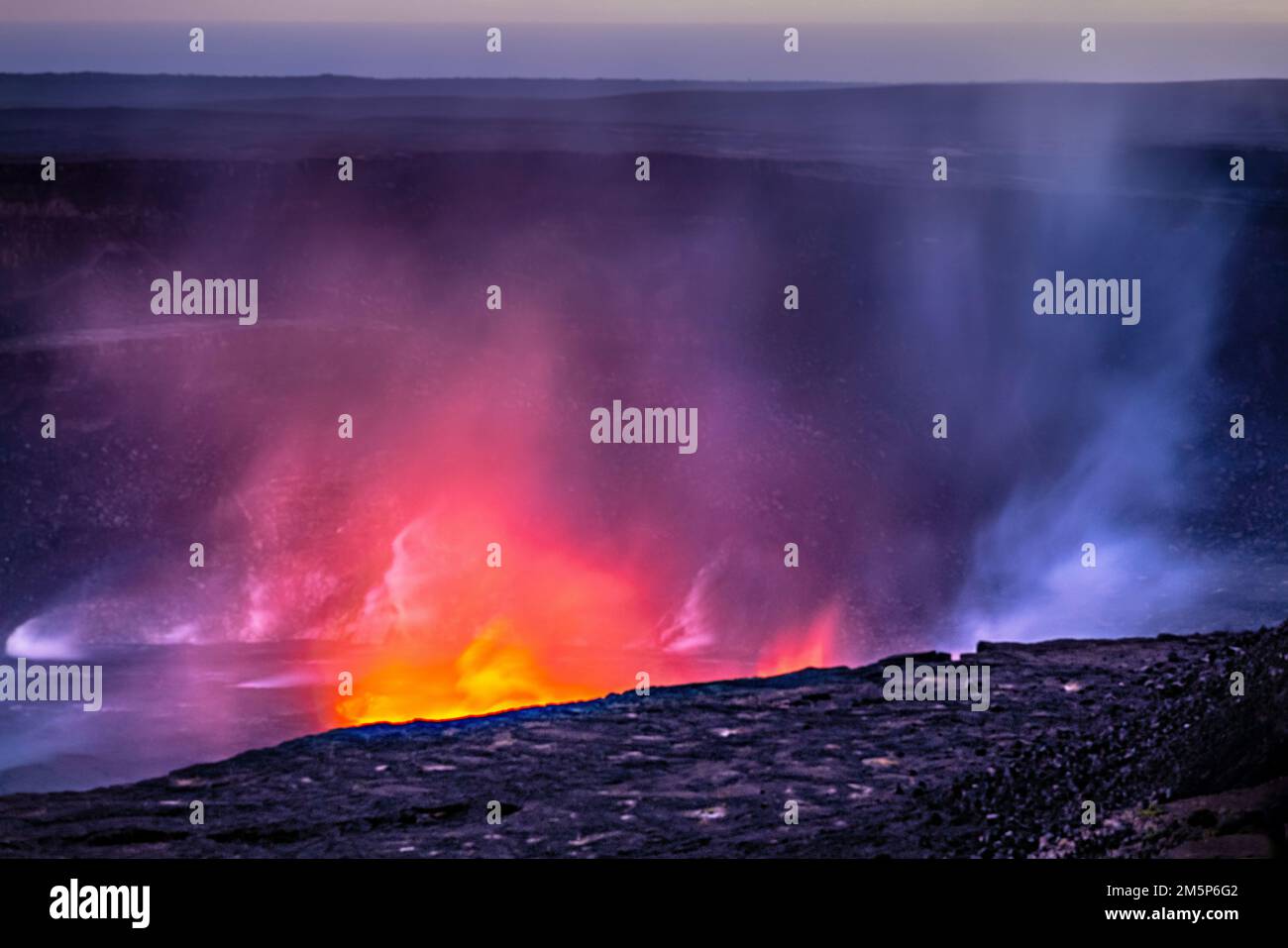 KILAUEA CALDERA VULKANE VULKANE IM NATIONALPARK HAWAII HAWAII USA Stockfoto
