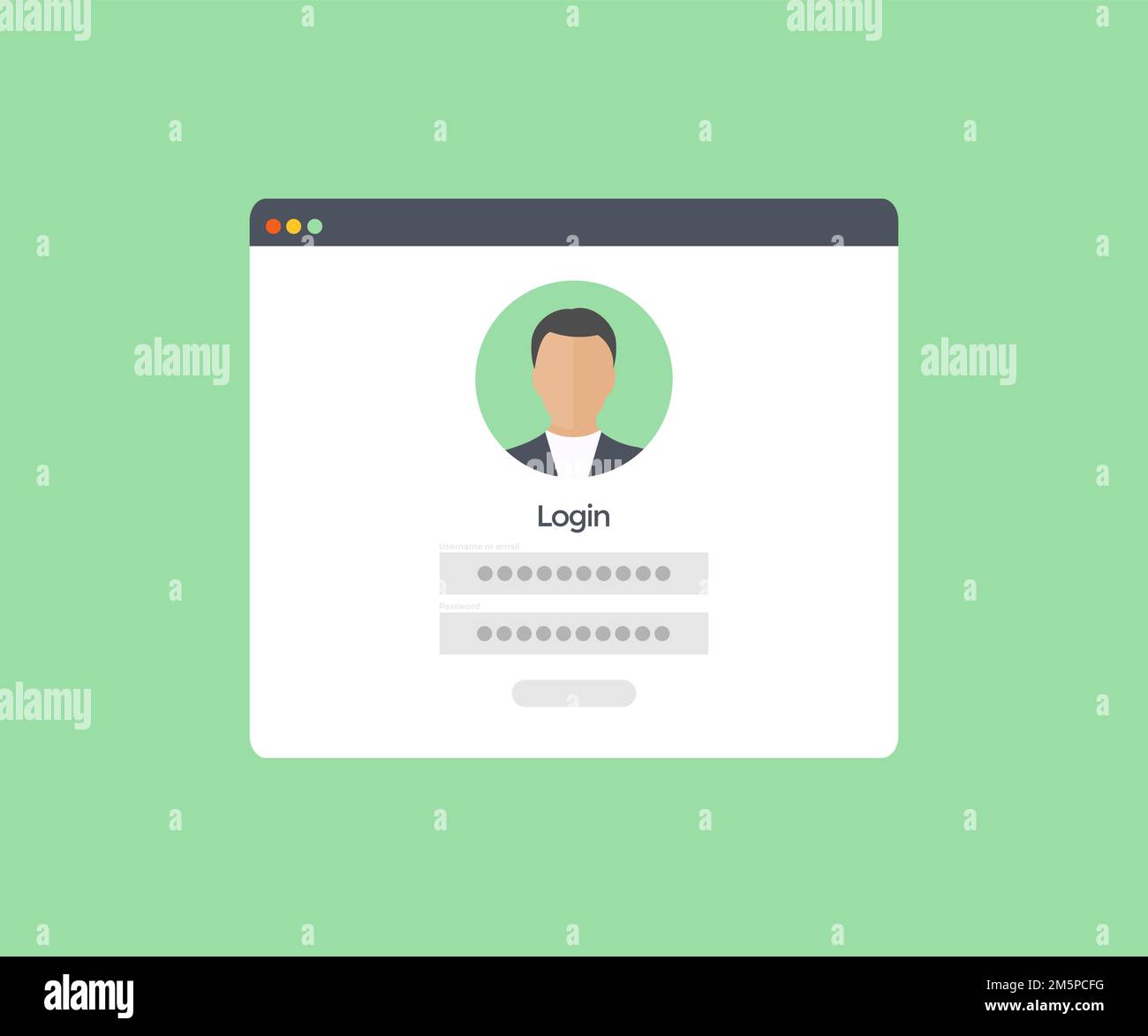Logo-Design für Anmelde- und Anmeldeformular. Sichere Anmeldung und Passwort. Benutzerfreundliche Designmaterialien. Modernes Bildschirmdesign für Web-Design. Stock Vektor