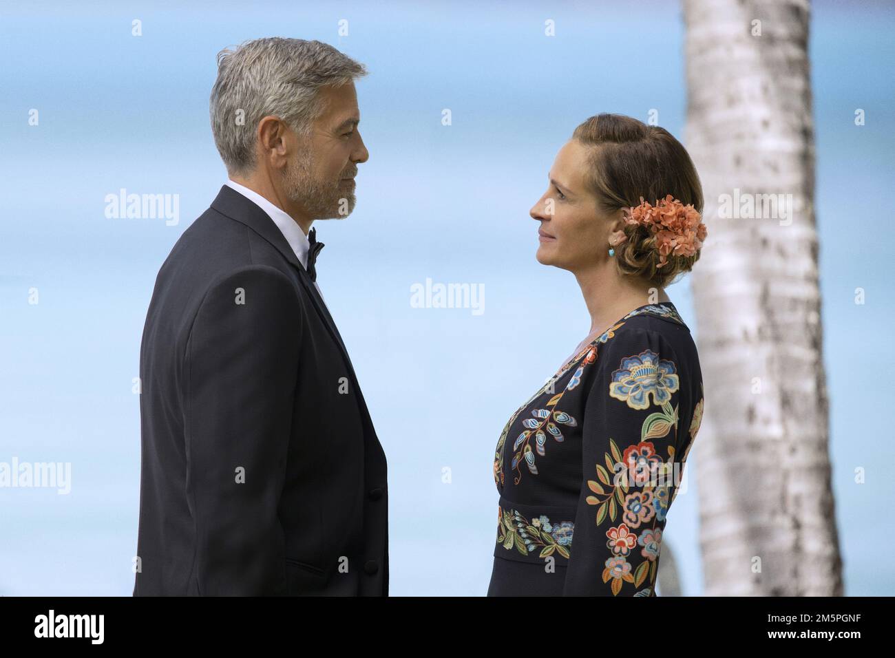 Ticket für Paradise George Clooney & Julia Roberts Stockfoto