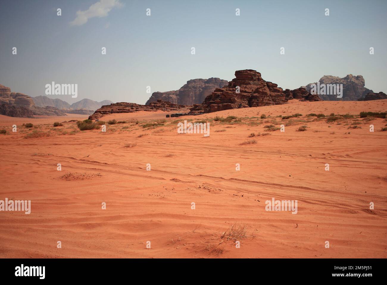 Wüste in Wadi Rum, Jordanien Stockfoto