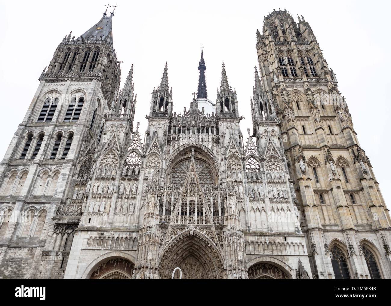 Fassade der Kathedrale Rouen Notre Dame Stockfoto