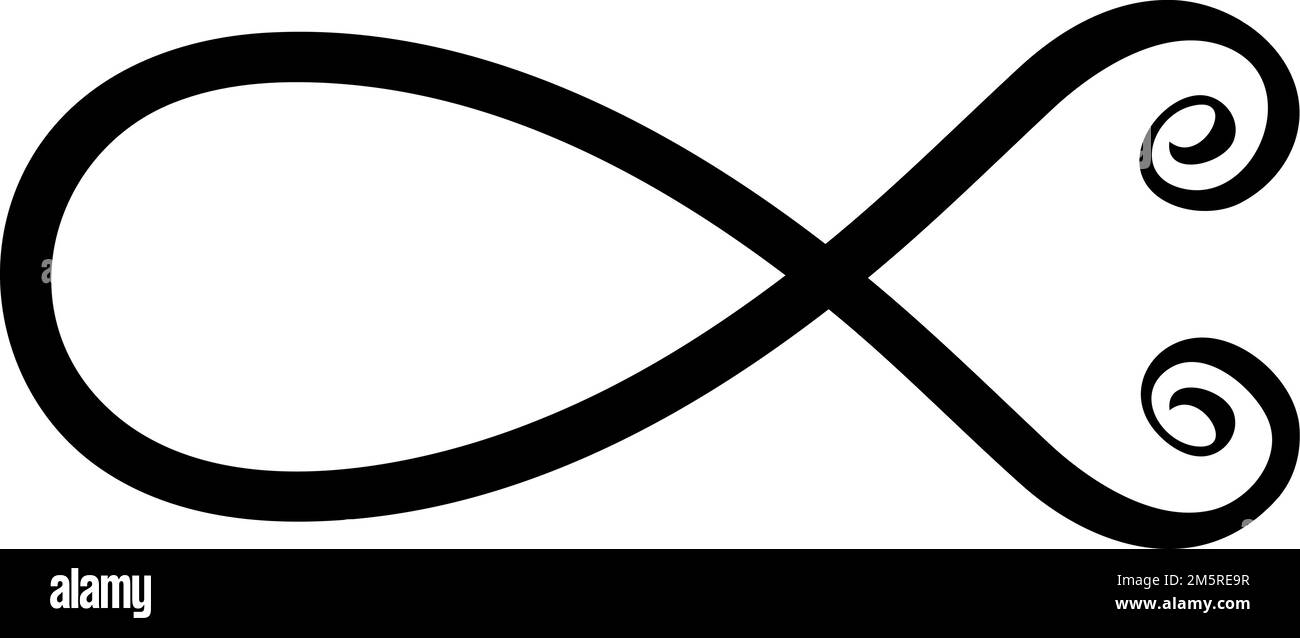 Fischsymbol handbemalt mit Tintenbürste Stock Vektor