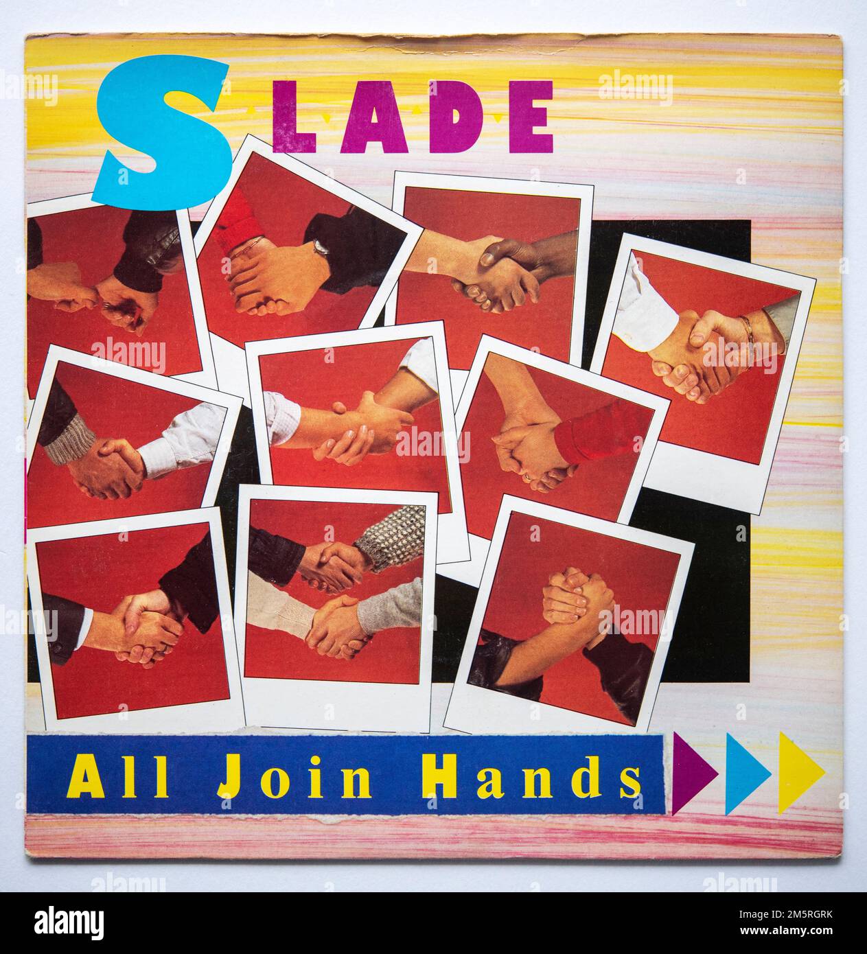 Bildcover der 1984 erschienenen Einzelversion von All Join Hands by Slade Stockfoto
