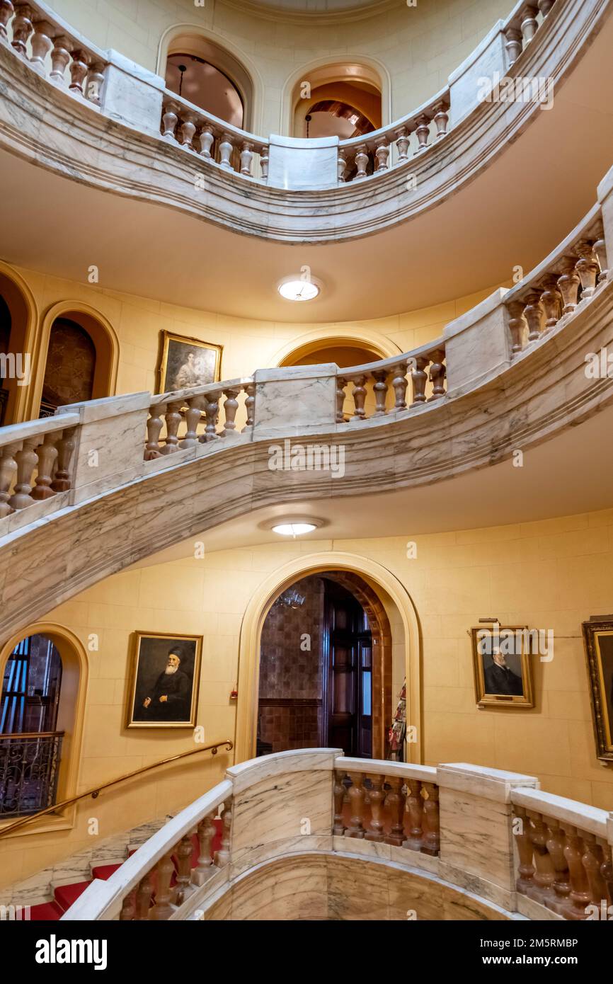 Die Wendeltreppe im Royal Horseguards Hotel, London Stockfoto
