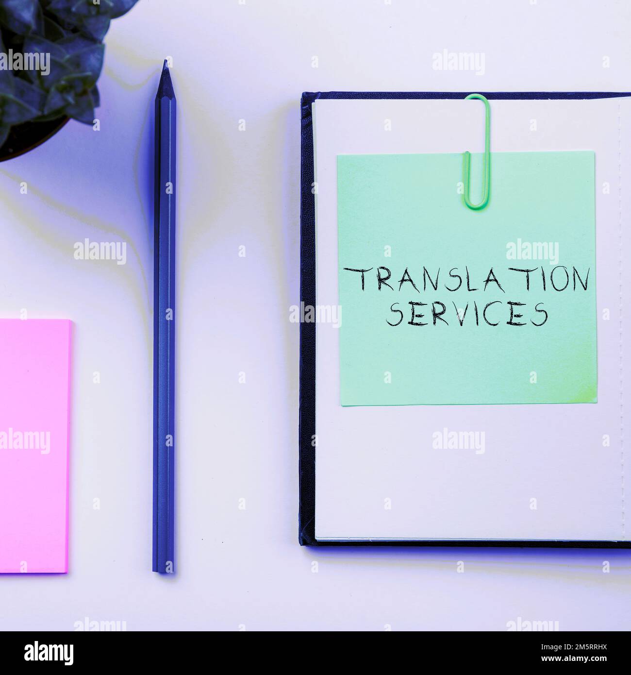 Übersetzungsdienstleistungen für Handschrift. Konzeptionelle Fotoorganisation, die Menschen die Möglichkeit gibt, Sprache zu übersetzen Stockfoto